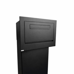Through The Wall Parcel Box Extra Large Epsilon Black Front Close Up Through The Wall Parcel Box Extra Large Epsilon Black Front Close Up