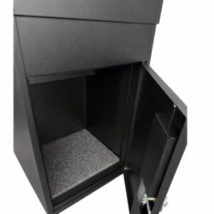 Through The Wall Parcel Box Extra Large Epsilon Black Open Door Through The Wall Parcel Box Extra Large Epsilon Black Open Door