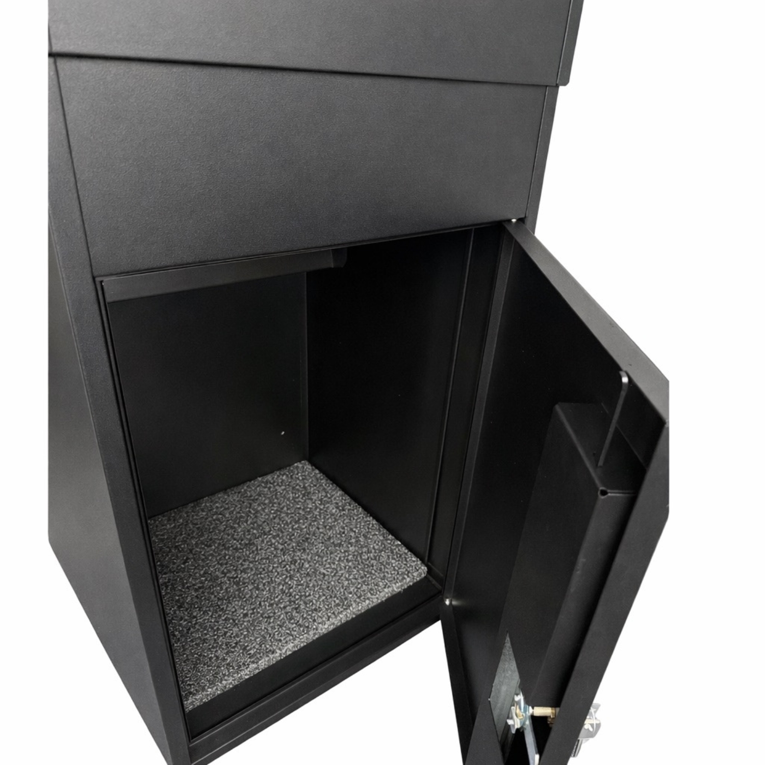 Through The Wall Parcel Box Extra Large Epsilon Black Open Door