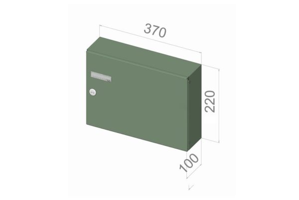 City Hall LAD-042 Panel mounted rear access letterboxes single with dimensions