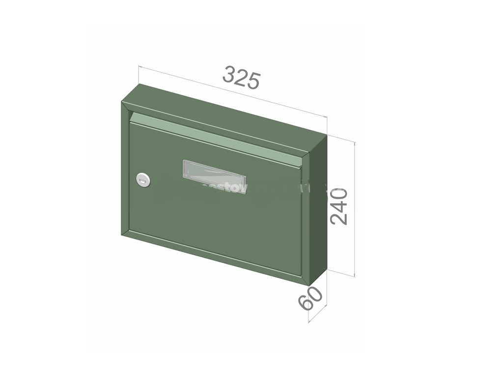 City Hall LED-01 Recess Mounted Powder Coated Post Boxes with dimensions