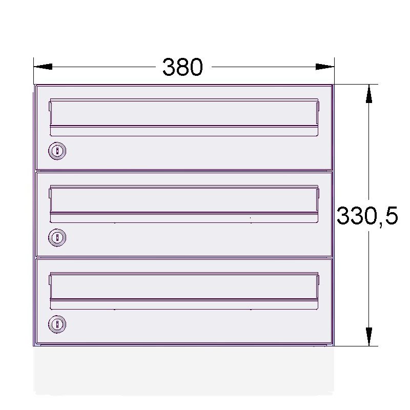 E3 wall mounted letterboxes front