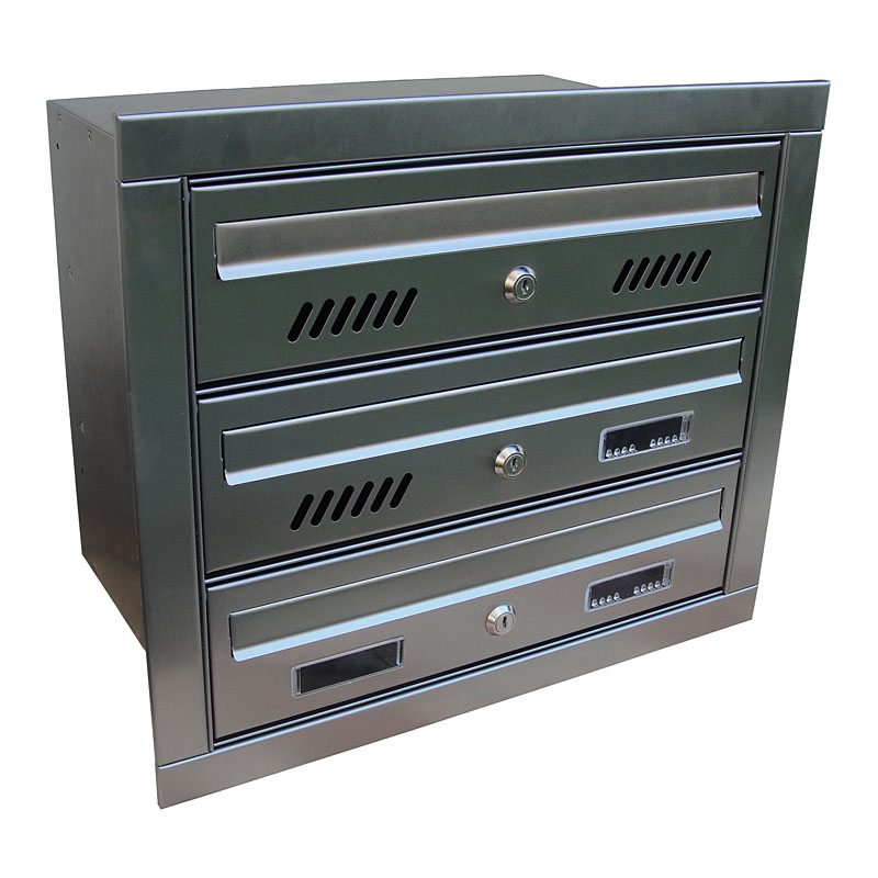 MTZ Recessed mounted multi occupancy postboxes