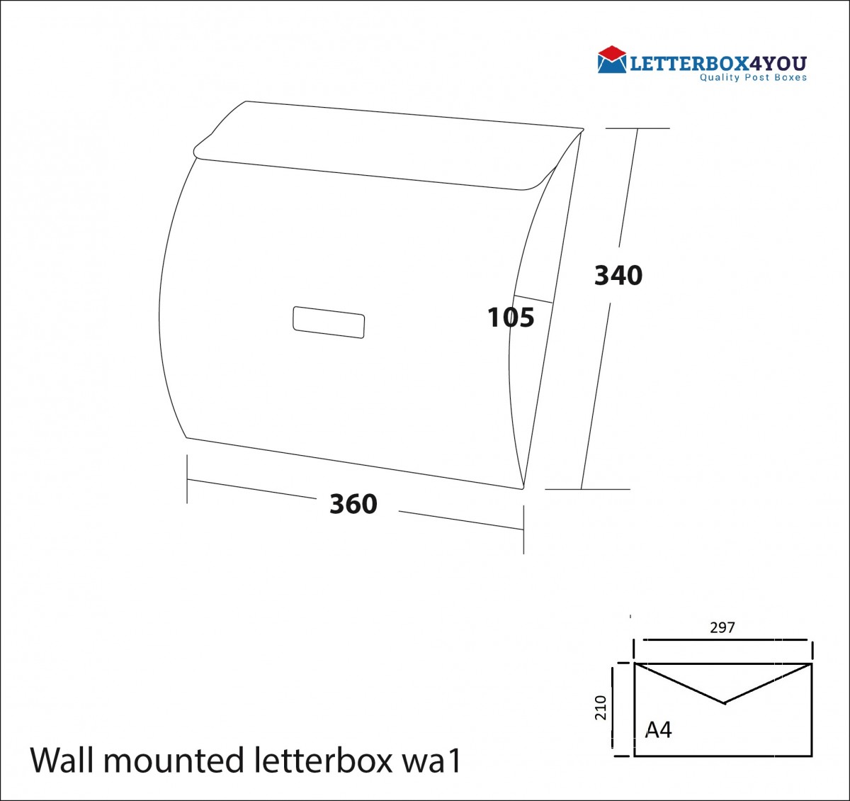 Wall Mounted Post Box WA1 wall mounted contemporary post box wa1